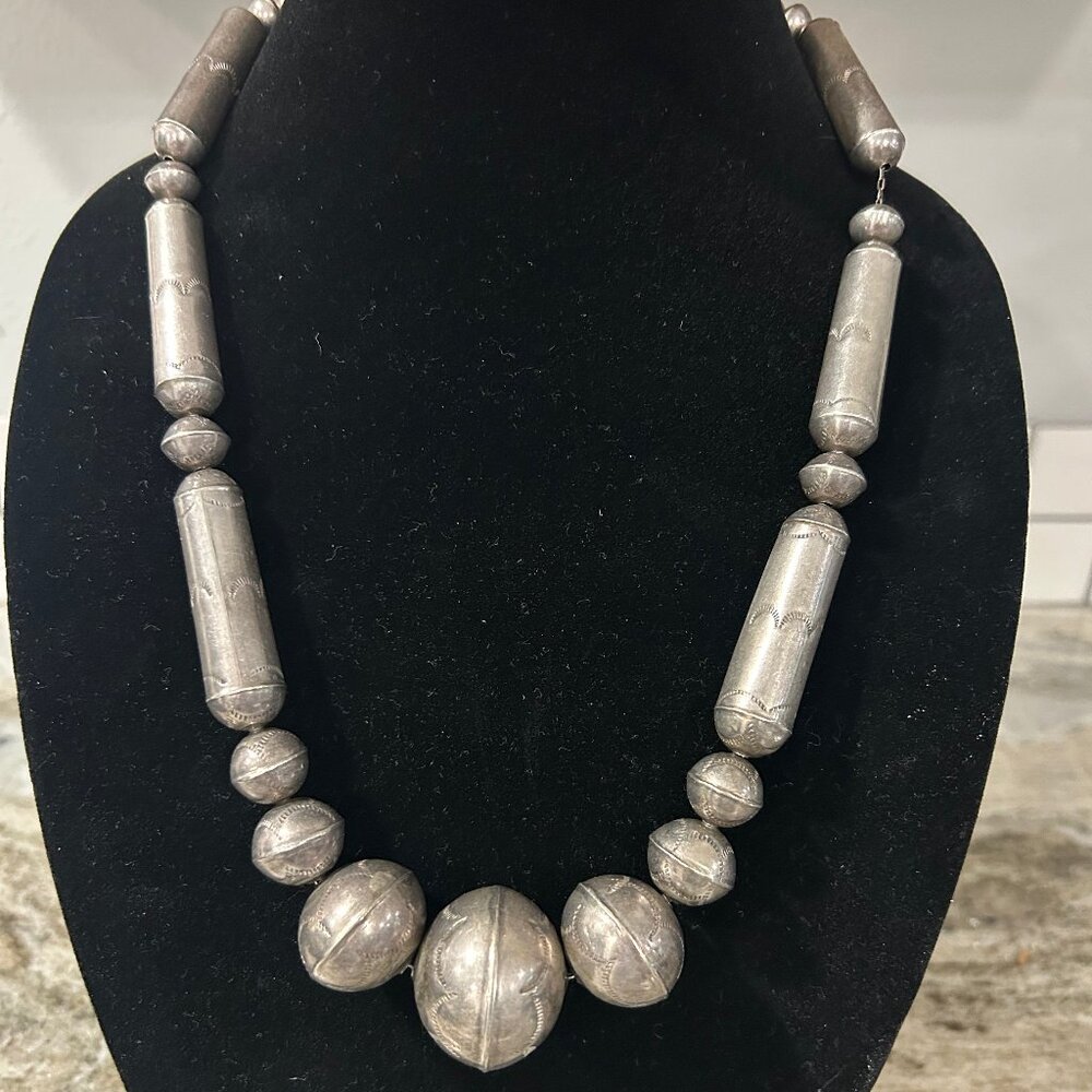 Vintage Native American Silver Necklace
